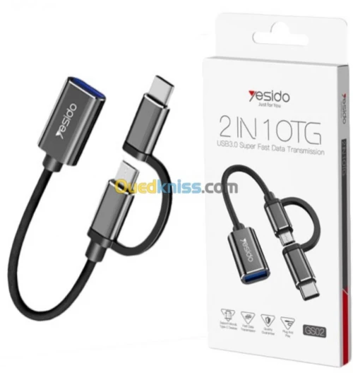 OTG YESIDO 2IN1 USB TYPE-C ET TYPE-A GS02