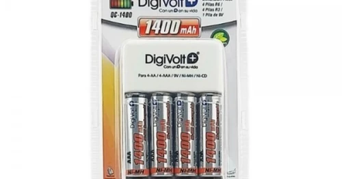 Chargeur Digivolt avec batteries rechargeables 4AA 4AAA 9V NiMH 1400mAh