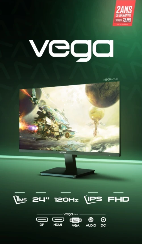 Ecran Gaming MATOS VEGA 120Hz Fast IPS 1ms FreeSync Moniteur Full HD Performance