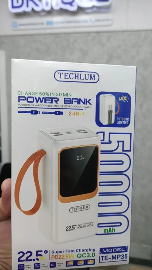 Power Bank Techlum TE MP35 50000 mAh 22 5W Batterie Externe Grande Capacite Mobile