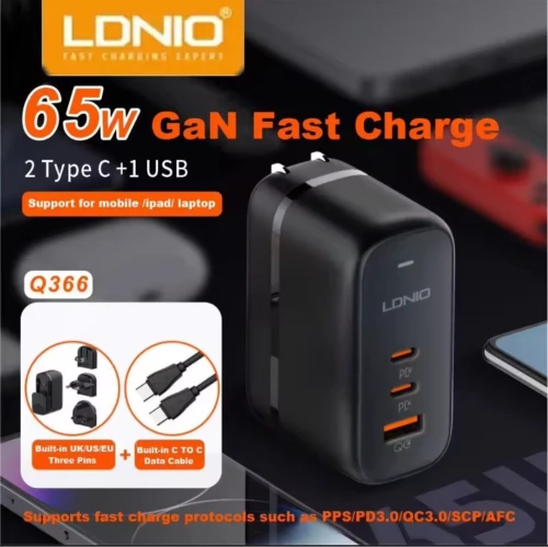 CHARGEUR LDNIO FAST CHARGE 65W Q366 