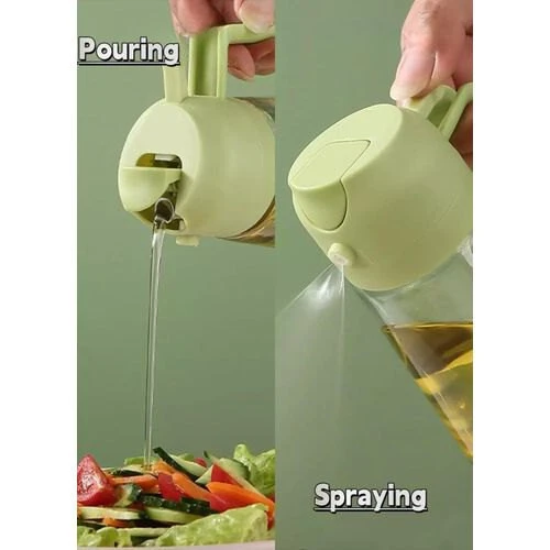قارورة الزيت الذكية 2 في 1 (رش وسكب) Bouteille d'Huile Intégrée 2-en-1 (Spray et Verseur)