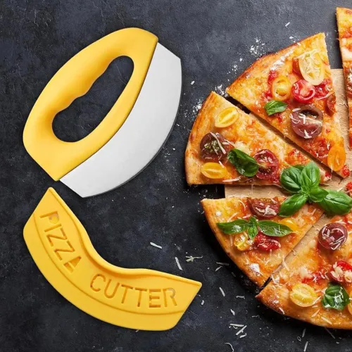 قاطعة بيتزا احترافية بشفرة من الفولاذ المقاوم للصدأ Coupe-pizza professionnel avec lame en acier inoxydable