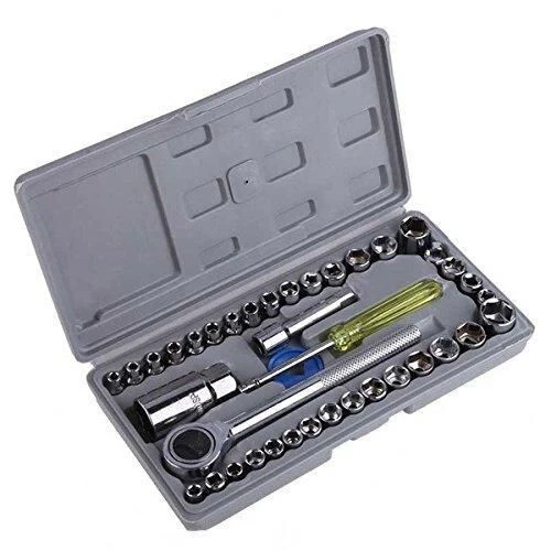 صندوق أدوات 40 قطعة (40 قطعة مفتاح بجلبة) للإصلاح مع عتلة Caisse A Outils 40 Pièces (40 Pcs Clé avec Douilles) De Dépannage Avec Cliquet
