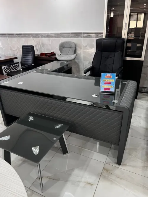 ENSEMBLE BUREAU EN VERRE CAPITONNE IMPORTATION