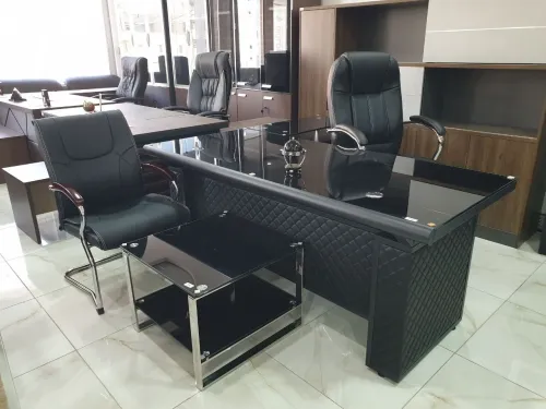 ENSEMBLE BUREAU EN VERRE CAPITONNE IMPORTATION