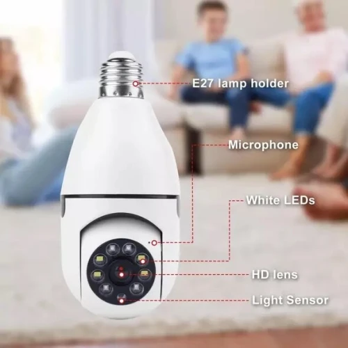 كاميرا المراقبة الذكية سهلة التركيب والاستعمال Caméra à ampoule Wifi sans fil à 360 degrés, Version