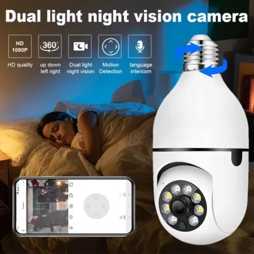 كاميرا المراقبة الذكية سهلة التركيب والاستعمال Caméra à ampoule Wifi sans fil à 360 degrés, Version