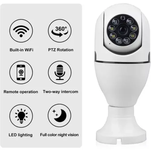 كاميرا المراقبة الذكية سهلة التركيب والاستعمال Caméra à ampoule Wifi sans fil à 360 degrés, Version
