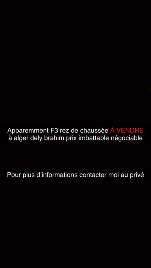 Vente Appartement F3 Alger Dely brahim