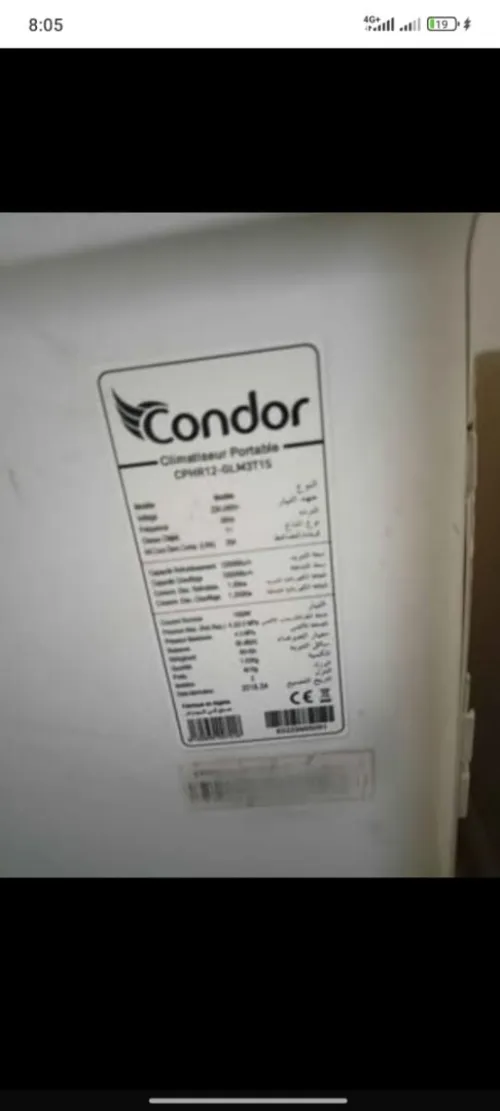 climatiseur condor mobile 12 btu