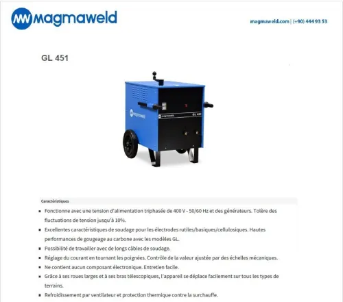 Poste a souder MMA baguette - GL451 MAGMAWELD