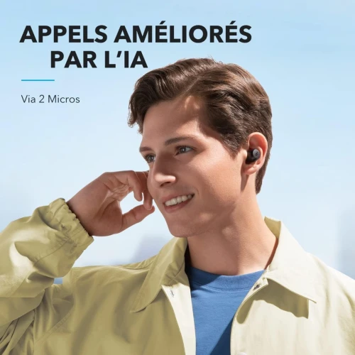 Airpods Anker Life A20i Écouteurs Bluetooth sans Fil Autonomie 28H 2 Microphones IA Bluetooth 5.3