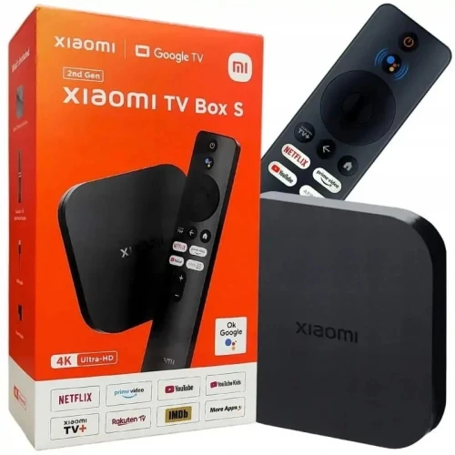 Xiaomi Mi TV Box S 2nd Génération, Streaming En 4K Ultra HD, Bluetooth, Wi-FI, 2GB RAM 8GB ROM