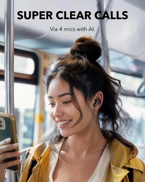 Airpods Anker R50i NC Écouteurs ANC Bluetooth 5.4 sans Fil Autonomie 45H 4Microphones avec IA