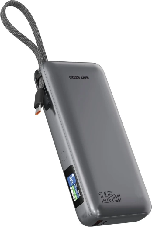 Power Bank Green Lion Tron X 20000mAh 165W PD , Câble USB-C, Affichage, TFT Ports USB-C & USB-A