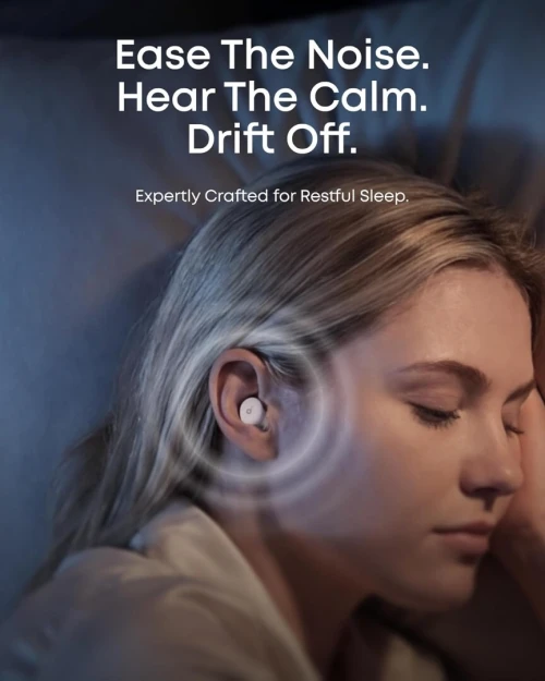 Écouteurs de Sommeil Soundcore Anker Sleep A30 , réduction Active du Bruit, système adaptatif de Suppression des ronflements, Son cérébral généré par IA, 45 h d'autonomie