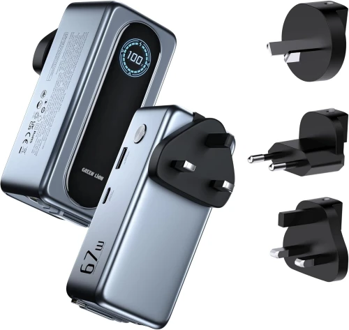 Power Bank et Chargeur Green Lion Evera 15000mAh 67W PD, Mural International , Écran TFT Câble USB-C