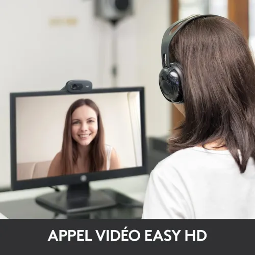 WEBCAM Logitech C270 HD 720p 30ips Large Champ de Vision Correction de Lumière Micro Antiparasites