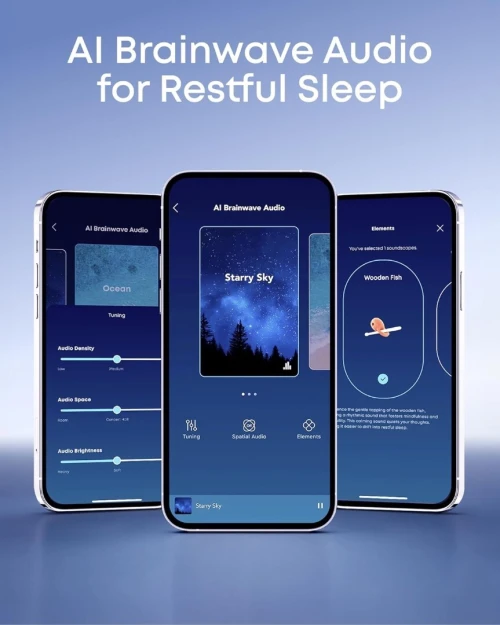 Écouteurs de Sommeil Soundcore Anker Sleep A30 , réduction Active du Bruit, système adaptatif de Suppression des ronflements, Son cérébral généré par IA, 45 h d'autonomie