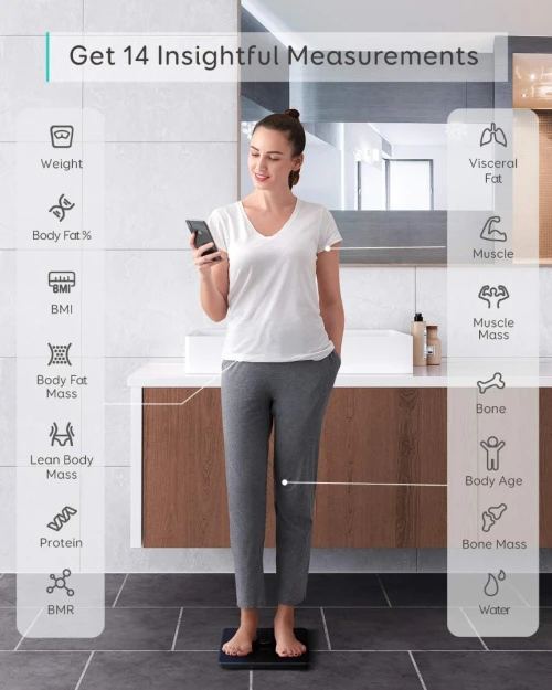 Pese Balance Personne Intelligent Anker Eufy Smart Scale P1 Black