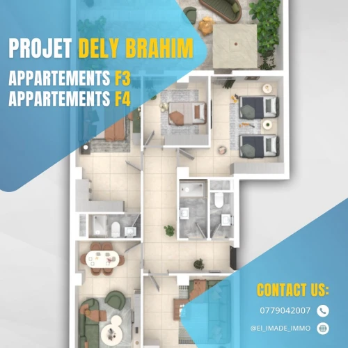 Vente Appartement F3 Alger Dely brahim