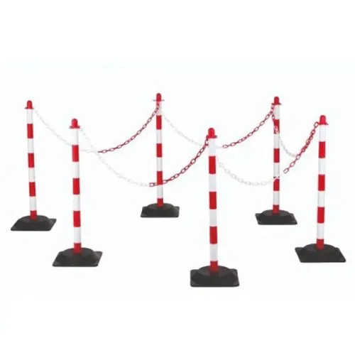 Poteaux Rouge blanc sur socle