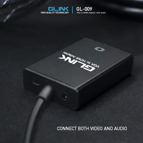 GLINK Convertisseur VGA Vers HDMI 1080P VGA Mâle Vers HDMI Femelle Câble USB Et Câble Audio 3,5