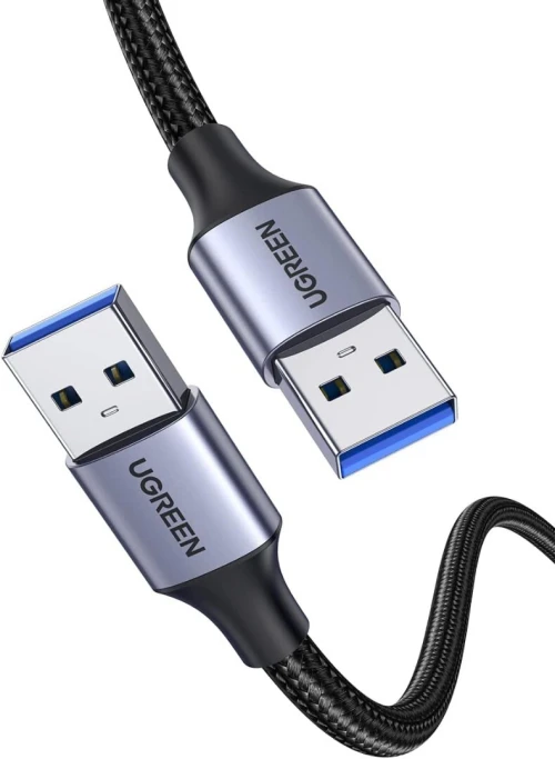UGREEN Câble USB 3.0 Type A Mâle vers Male Nylon Tressé pour Disque Dur Externe, Lecteur DVD, Refroidisseur PC Portable, Hub, TV Box, Imprimante et Caméra