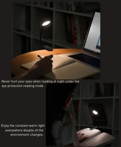 Baseus Clip Booklite Lampe De Lecture tactile sans fil rechargeable par USB