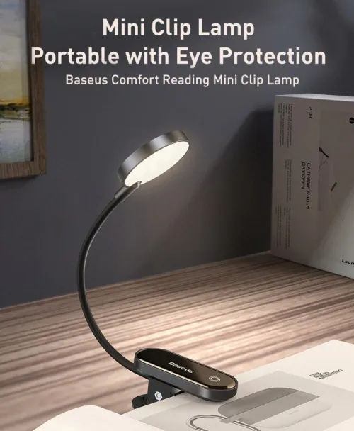 Baseus Clip Booklite Lampe De Lecture tactile sans fil rechargeable par USB