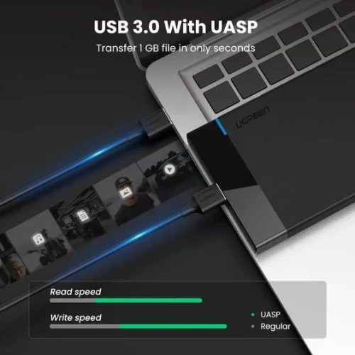 UGREEN 2.5 Boîtier De Disque Dur USB 3.0  À SATA III 6Gbps Pour SSD HDD 9.5 7mm