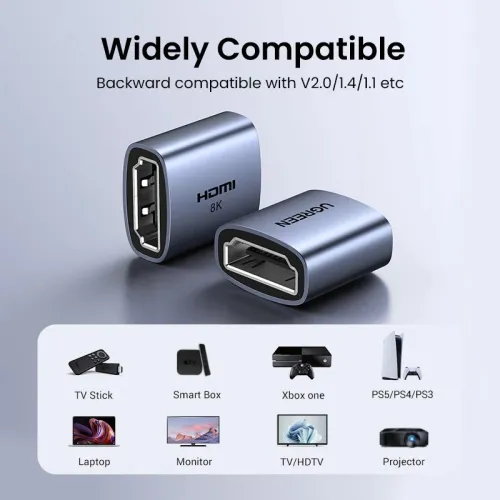 UGREEN Adaptateur d'extension HDMI 2.1 8K@60 Hz / 4K@120Hz femelle à femelle 