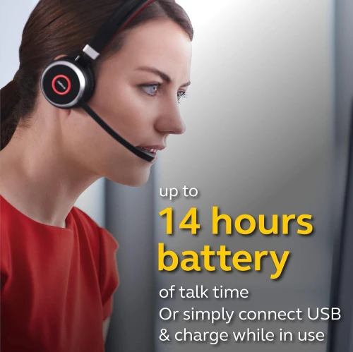 Jabra Evolve 65 Micro-casque sans fil stéréo pro réduction bruit Bluetooth certifié Microsoft Teams