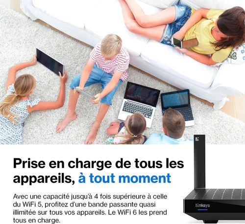 Linksys Routeur WiFi 6 Mesh Double Bande Hydra 6 (AX3000) + excellent Pour Modem Fibre Optique FTTH 