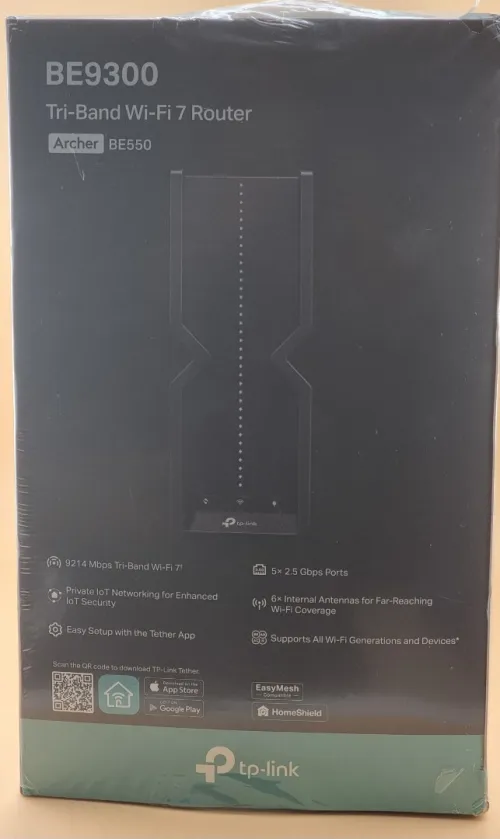 TP-Link Archer BE550 Routeur WiFi 7 BE9300Mbps Canaux 320 MHz, Bande 6GHz + 5 Ports 2.5G Mesh + VPN