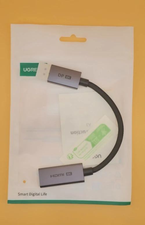 UGREEN Adaptateur DisplayPort vers HDMI 8K 60Hz - 4K 240Hz HDR10 - Convertisseur DP Mâle vers HDMI Femelle Unidirectionnel - Câble en Nylon Tressé 20CM Compatible avec Laptop HDTV Moniteur Projecteur