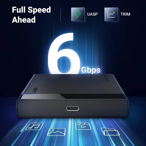 UGREEN 2.5  Boîtier de disque dur USB C 3.1 Gen 2 à SATA III 6Gbps pour SSD HDD 9.5 7mm 