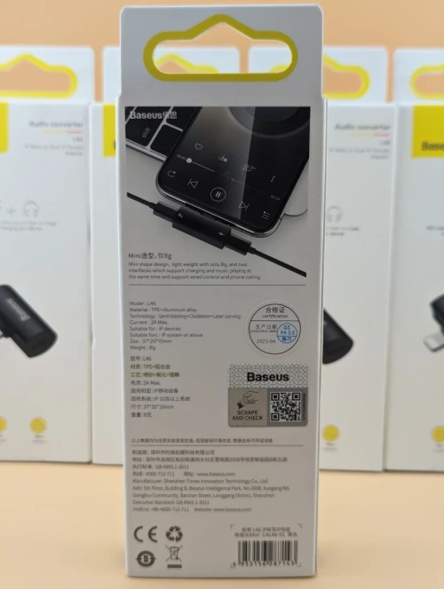  Baseus CAL46-01 CONVERTISSEUR AUDIO LIGHTNING - Adaptateur Dual Lightning, Charge et Écoute 