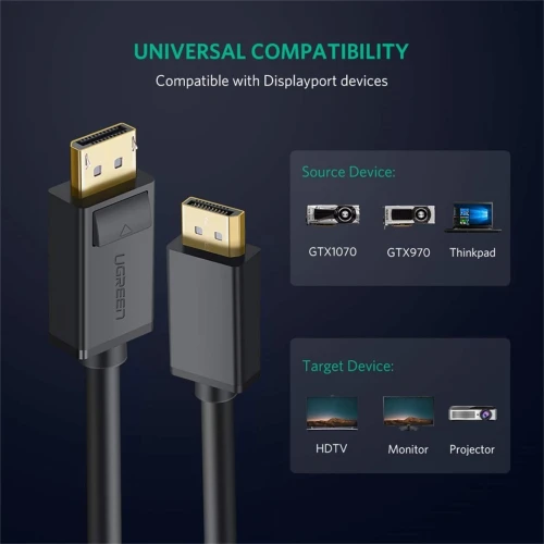 HP Cable DisplayPort 1.2 -  4K 60 Hz - 1.8 Metre