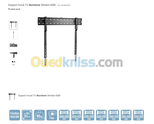 NorStone NORSLI4080  - Support TV Mural - 40 Kg - De 40" À 80"