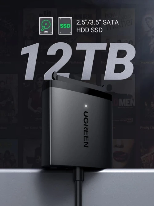 UGREEN Adaptateur USB SATA III Câble SATA USB Disque Dur pour 2,5 3,5 Pouces HDD SSD UASP