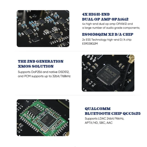 SMSL DO100 Double DAC 2 x ES9038Q2M XMOS + Bluetooth 5.0 aptX HD LDAC 32bit 768kHz DSD512
