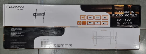 NorStone FIX 60100 TILT Support TV Mural Inclinable jusqu'à +5/-10 - 75 Kg - De 60" À 100" 