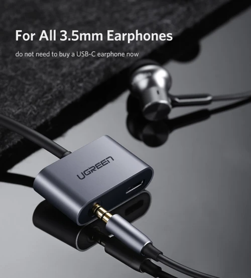 Adaptateur T  USB C vers 3,5 mm, écouteurs audio AUX 2 en 1 + charge PD Huawei + OnePlus + Xiaomi