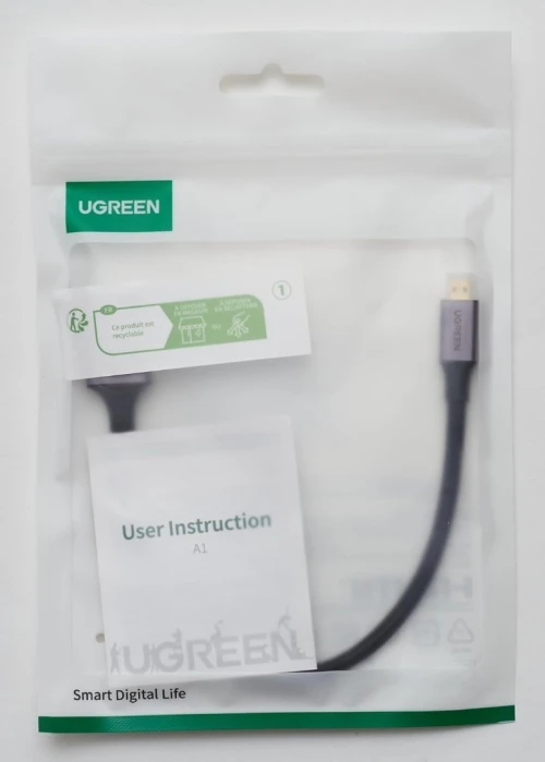 UGREEN Adaptateur Micro HDMI Mâle vers HDMI Femelle 4K 60Hz  Nylon Tressé Supporte 3D Ethernet  25CM