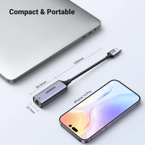 UGREEN Adaptateur USB Ethernet Gigabit USB 3.0 vers RJ45 à 1000 Mbps / Switch Mi Box S Mac OS Win 11