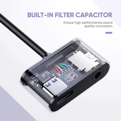 Adaptateur T  USB C vers 3,5 mm, écouteurs audio AUX 2 en 1 + charge PD Huawei + OnePlus + Xiaomi