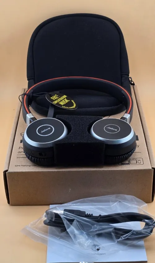 Jabra Evolve 65 Micro-casque sans fil stéréo pro réduction bruit Bluetooth certifié Microsoft Teams