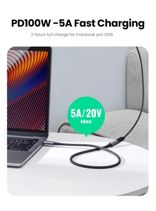 Ugreen Câble extension USB Type C 3.1 Gen2 mâle à femelle , 4K, 100 W, 1 mètre 